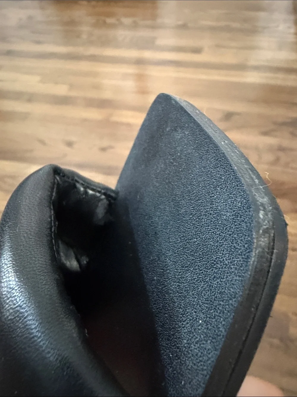 Marc Fisher LTD Ralla Black Leather Slide Sandals